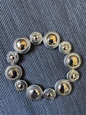 Silver and copper tone stretch bracelet. Brighton style